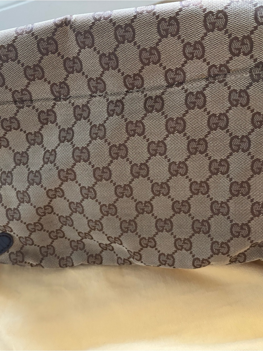 Gucci Beige/Brown Monogram Shoulder Bag with Gold Horsebit Accents tom ford - Picture 14 of 15